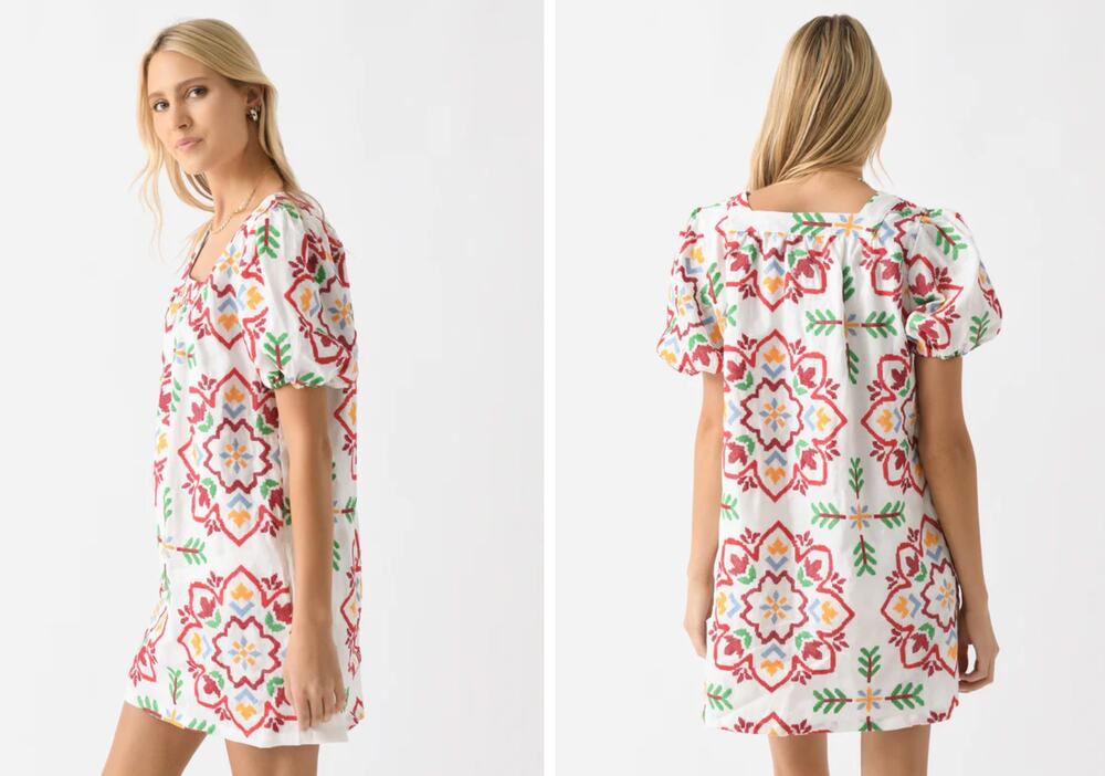 NEVER A WALLFLOWER Embroidered Square Neck Mini Dress Size XS New with Tags